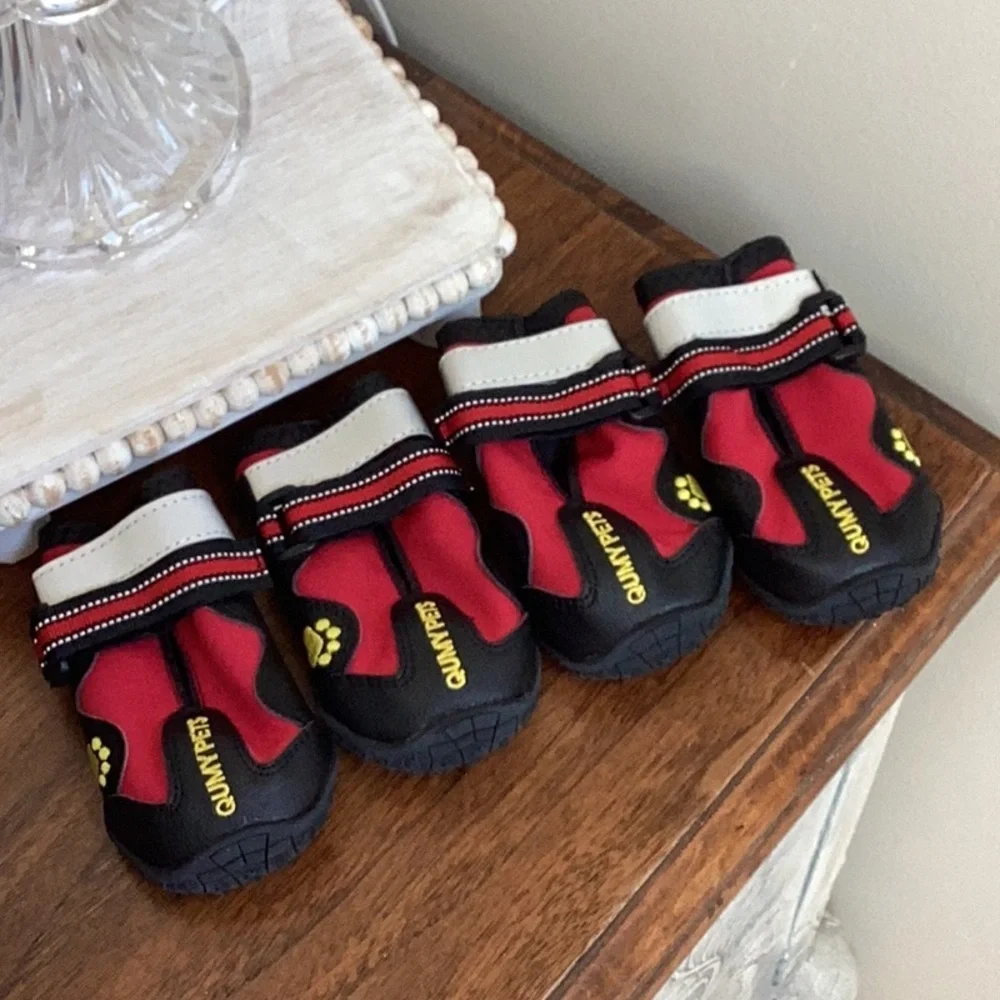 Red and Black Dog Boots